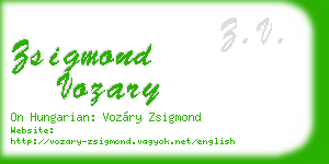 zsigmond vozary business card