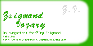 zsigmond vozary business card